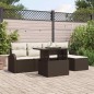 vidaXL Set Divano da Giardino 6 Pezzi con Cuscini Marrone Rattan Polimerico