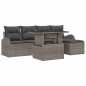 vidaXL Set divano da giardino 6 pezzi con cuscini in polirattan grigio