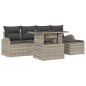 vidaXL Set di divani da giardino a 6 pezzi in rattan sintetico, grigio chiaro