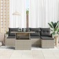 vidaXL Set di divani da giardino a 6 pezzi in rattan sintetico, grigio chiaro