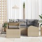 vidaXL Set di Divani da Giardino a 5 Pezzi con Cuscini Beige in Rattan Poliestere