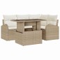 vidaXL Set di divani da giardino 5 pezzi con cuscini beige in rattan sintetico