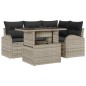 vidaXL Set di divani da giardino 5 pezzi con cuscini grigio chiaro in rattan sintetico