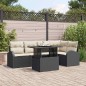 vidaXL Set di divani da giardino 6 pezzi con cuscini in rattan nero