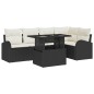 vidaXL Set di divani da giardino 6 pezzi con cuscini in rattan nero