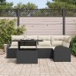 vidaXL Set di divani da giardino 6 pezzi con cuscini in rattan nero