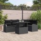 vidaXL Set da Giardino 6 Pezzi con Cuscini in Rattan Sintetico Nero