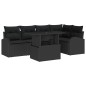 vidaXL Set da Giardino 6 Pezzi con Cuscini in Rattan Sintetico Nero