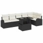 vidaXL Set di divani da giardino 7 pezzi con cuscini in rattan sintetico nero