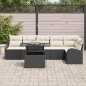 vidaXL Set di divani da giardino 7 pezzi con cuscini in rattan sintetico nero