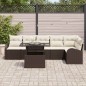 vidaXL Set di divani da giardino 7 pezzi con cuscini marroni in rattan sintetico