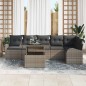vidaXL Set di divani da giardino 7 pezzi con cuscini grigi in rattan sintetico