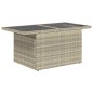vidaXL Set da giardino con 7 pezzi e cuscini grigio chiaro in rattan