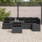 vidaXL Set divano da giardino 7 pezzi con cuscini in rattan sintetico nero
