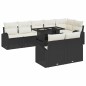 vidaXL Set di divano da giardino 9 pezzi con cuscini neri in polirattan