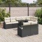 vidaXL Set di divano da giardino 9 pezzi con cuscini neri in polirattan