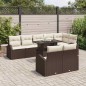 vidaXL Set da Giardino da 9 Pezzi con Cuscini Marroni in Rattan Sintetico