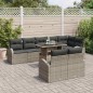 vidaXL Set di divani da giardino da 9 pezzi con cuscini grigi in rattan sintetico
