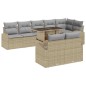 vidaXL Set Divano da Giardino da 9 Pezzi con Cuscini Beige in Polyrattan