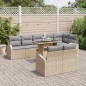 vidaXL Set Divano da Giardino da 9 Pezzi con Cuscini Beige in Polyrattan