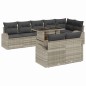 vidaXL Set di divani da giardino da 9 pezzi con cuscini grigio chiaro in rattan sintetico