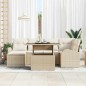 vidaXL Set di divani da giardino da 7 pezzi con cuscini beige in rattan sintetico