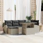 vidaXL Set di Sofà da Giardino a 7 Pezzi con Cuscini in Rattan Sintetico Grigio Chiaro