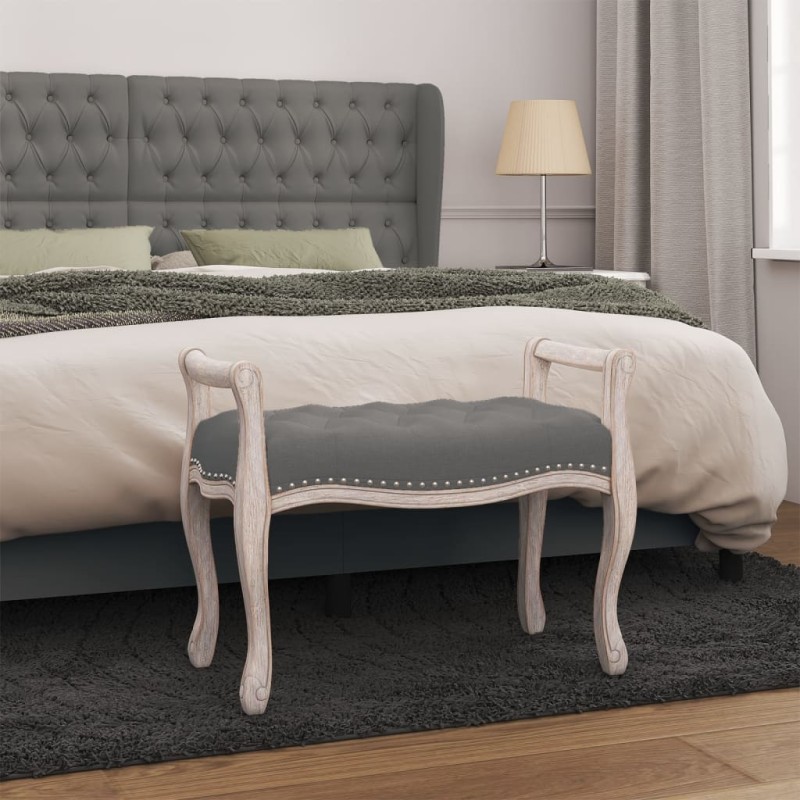 Panca Grigio Scuro 80x45x60 cm in Tessuto Panca Grigio Scuro 80x45x60 cm in Tessuto