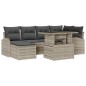 vidaXL Set di Sofà da Giardino a 7 Pezzi con Cuscini in Rattan Sintetico Grigio Chiaro