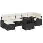 vidaXL Set Divano da Giardino 8 Pezzi con Cuscini in Rattan Sintetico Nero.