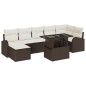 vidaXL Set di divani da giardino 8 pezzi con cuscini in rattan sintetico marrone