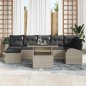 vidaXL Set Divani da Giardino 8 Pezzi con Cuscini Grigio Chiaro in Rattan Sintetico