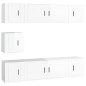 Set di Mobili Porta TV 7 pz Bianco Lucido in Legno Multistrato
