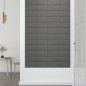 Pannelli Murali 12 pz Grigio Chiaro 60x15 cm Tessuto 1,08 m² Pannelli Murali 12 pz Grigio Chiaro 60x15 cm Tessuto 1,08 m²