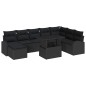 vidaXL Set di Divano da Giardino - 9 Pezzi con Cuscini in Rattan Sintetico Nero