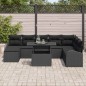 vidaXL Set di Divano da Giardino - 9 Pezzi con Cuscini in Rattan Sintetico Nero