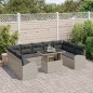 vidaXL Set di Divani da Giardino 10 Pezzi con Cuscini in Rattan Sintetico Grigio Chiaro