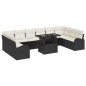 vidaXL Set di divani da giardino da 11 pezzi con cuscini in rattan sintetico nero