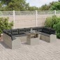 vidaXL Set da giardino di 11 pezzi con cuscini in rattan poliestere grigio chiaro