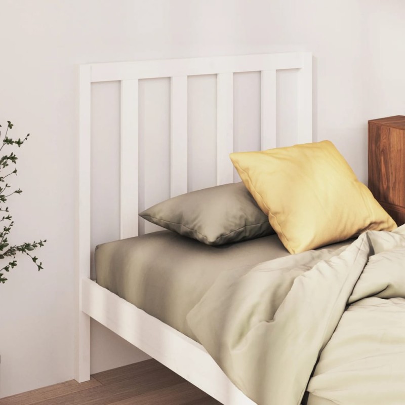 Testiera per Letto Bianca 96x4x100 cm in Legno Massello di Pino Testiera per Letto Bianca 96x4x100 cm in Legno Massello di Pino