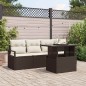 vidaXL Set di Sofà da Giardino a 5 Pezzi con Cuscini Marroni in Rattan