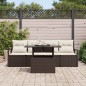 vidaXL Set di Sofà da Giardino a 5 Pezzi con Cuscini Marroni in Rattan