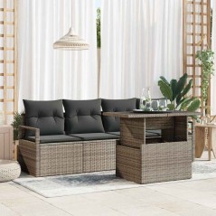 vidaXL Set Divano da Giardino 5 Pezzi con Cuscini Grigi