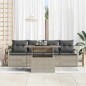 vidaXL Set di divani da giardino 5 pezzi con cuscini grigi