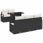 vidaXL Set di divani da giardino , 6 pezzi con cuscini in rattan nero.