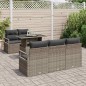 vidaXL Set di divani da giardino , 6 pezzi, con cuscini, rattan sintetico, grigio.
