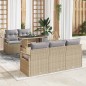 vidaXL Set di divani da giardino , 6 pezzi in rattan sintetico beige con cuscini.