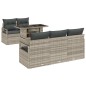 vidaXL Set Divano da Giardino con Cuscini - 6 Pezzi in Rattan Polietilene Grigio Chiaro