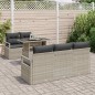 vidaXL Set Divano da Giardino con Cuscini - 6 Pezzi in Rattan Polietilene Grigio Chiaro