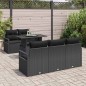 vidaXL Set di divani da giardino 6 pezzi con cuscini in rattan sintetico nero
